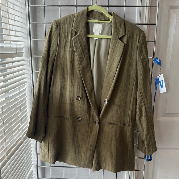 H&M Jackets & Blazers - H&M Green Blazer Structured Suit Jacket